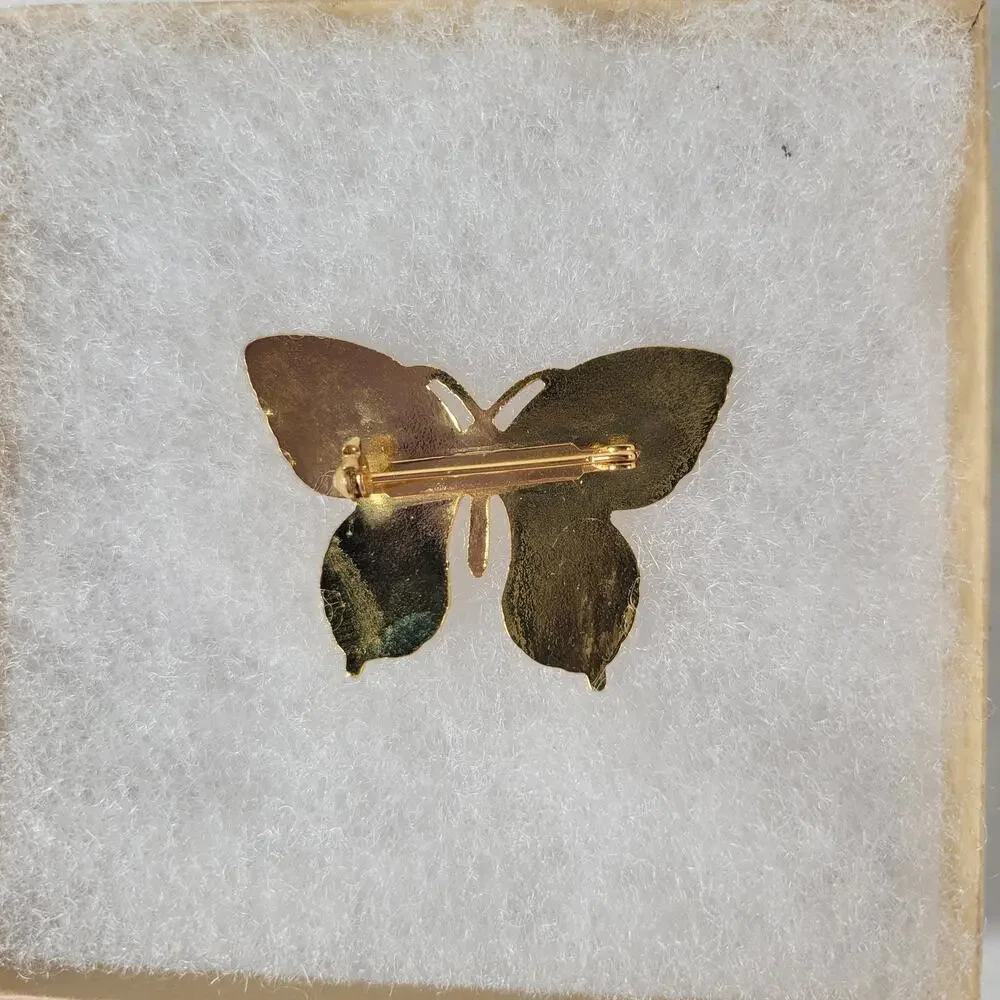 Set of 3 Gold & Silver Tone Butterfly Classic Retro Feminine  Brooches